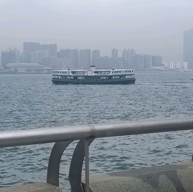 Victoria Harbour in a cloudy day 