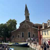 Visit church with leaning bell tower, venice