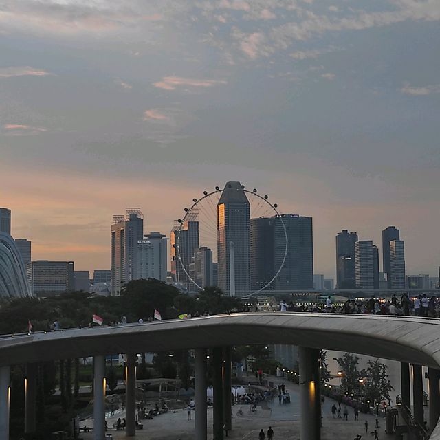 Watching sunset at Marina Barrage