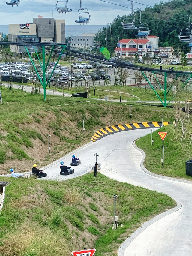 【釜山Skyline Luge斜坡滑車】刺激感拉滿🔝 能看到城堡和海景的山道滑車🛷
