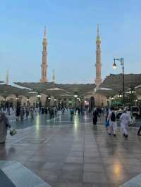 Praying at the sacred Al-Masjid Al-Nabawi in Medina, a truly spiritual experience