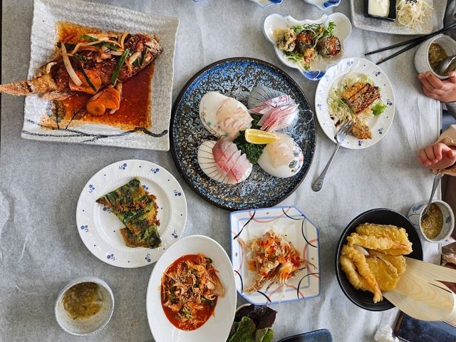통영여행가신다면 바다보면서 가성비 특선 횟집