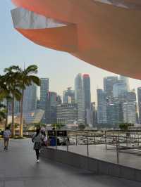 Marina Bay at Dusk: A Peaceful Evening Path with City Views