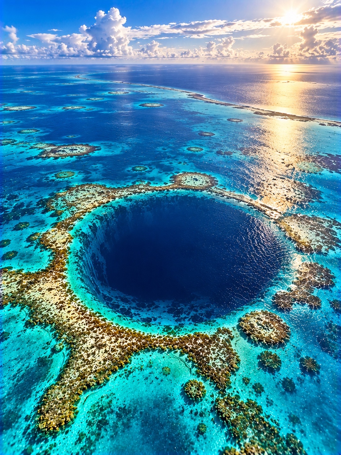 🌊 大藍洞:海洋中央的神祕巨型黑洞! 🇧🇿

你相信嗎…在我們世界清澈湛藍的海洋中央,竟然隱藏著一個形狀近乎完美的“巨大深藍洞”,彷彿有人在海面下鑽了一個巨大的洞! 😱🌊

這就是大藍洞,位於加勒比海伯利茲海岸附近的燈塔礁。 🇧🇿

從空中俯瞰,你會看到一個巨大的深藍色圓圈與周圍碧綠的海水形成鮮明對比,看起來就像通往另一個世界的入口!

🌀 為什麼海洋中央會有這麼大的一個洞呢?

事實上……這個洞並非隕石撞擊造成的,也不是外星飛船留下的痕跡!

科學家解釋說,大藍洞是由地質過程形成的水下塌陷坑。

過去,當海平面比現在低的時候…這片區域曾經是一片陸地,地下遍布石灰岩洞穴。

雨水逐漸溶解了石灰岩,形成了龐大的洞穴系統,之後部分洞穴結構崩塌。

隨著海平面上升,海水淹沒了這個區域,形成了我們今天看到的巨大藍洞!

📏 這個洞有多大?

😲 大藍洞的體積令人難以置信!

🔵 直徑約300公尺。

🌊 深度約124公尺。

🪨 洞內有古老的鐘乳石和石筍,證明這片區域曾經高於海平面。

想像一下,一個幾乎相當於三個足球場首尾相連大小,深度相當於幾十層樓的洞!

🤿 在這巨大的洞穴之下,究竟隱藏著什麼?

大藍洞的上層是許多海洋生物的家園,其中包括一些種類的鯊魚。

但當你潛入更深的海域時,環境會發生翻天覆地的變化。

在一些深層,氧氣含量極低,甚至幾乎不存在。大多數生物都無法在那裡生存。

😱 但最令人驚奇的是…

在大藍洞內部,竟然存在著巨大的鐘乳石和石筍,它們形成於洞穴的乾涸時期!

這些地形是由充滿空氣的洞穴中的水滴凝結而成,而非深海沉積物。

因此,它們為科學家研究海平面變化和過去氣候提供了至關重要的證據。

🌍 你知道嗎…

大藍洞位於伯利茲堡礁保護區內,該保護區於1996年被聯合國教科文組織列為世界遺產。

如今,它已成為世界上最著名的潛水勝地之一,但深潛風險極高,僅適合經驗豐富的潛水員在專業指導下進行。

✨ 從一個看似神秘的藍洞,它已成為記錄地球數千年歷史的見證!

大自然不僅創造了美麗的景色供我們欣賞,還將世界的歷史故事隱藏在海底! 💙

💬 如果您有機會遊覽大藍洞,您是更願意乘坐飛機從空中俯瞰這個巨大的洞穴✈️,還是潛入水中探索水下世界🤿呢?

#大藍洞 #伯利茲 #自然奇觀 #神奇自然