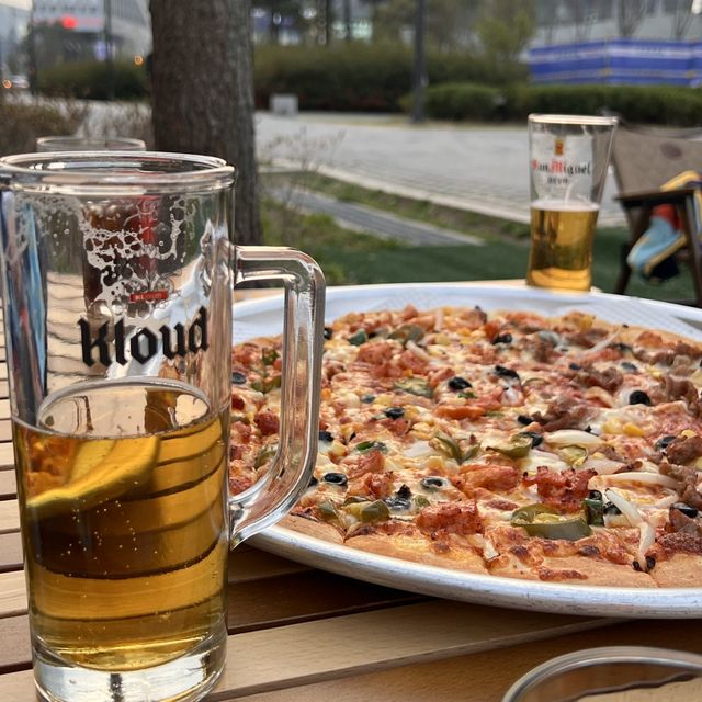 韓国/ソウル【鉢山】金浦空港から3駅！テラスでビールとピザを楽しもう🍕