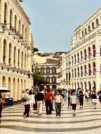 Walking the Heritage Trail in Macau to see these colourful buildings!