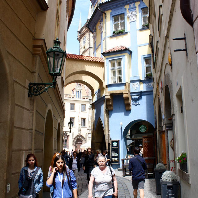 The colourful street of Prague 