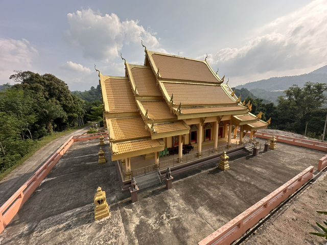 Stunning golden temple in Ranong