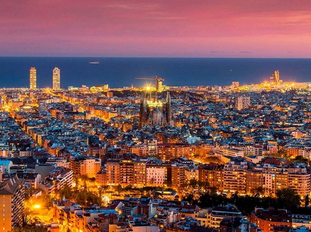 The Sunset In Barcelona