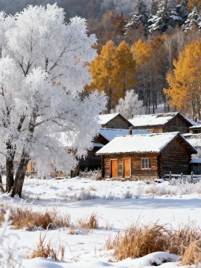 青雲湖雪居凝霧淞，亞布力冬韻醉寒江