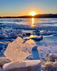 太原冰島 | 晉陽湖碎冰落日
