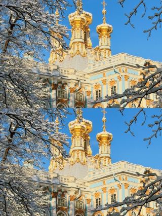 雪の中のエカテリーナ宮殿