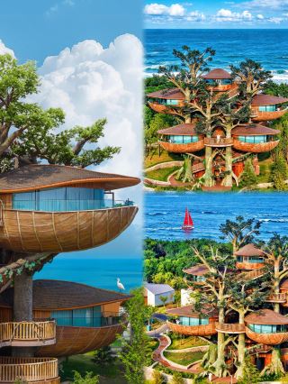 20米高空鳥巢樹屋日照親子度假天花板！治癒感拉滿