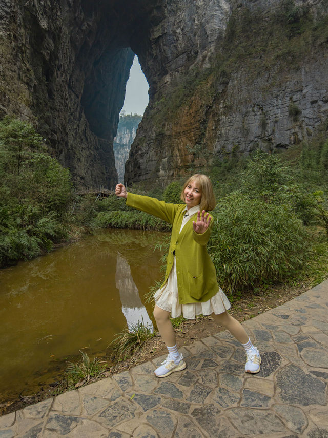 Wulong Karst อุทยานแห่งชาติหลุมฟ้า 3 สะพานสวรรค์