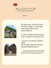 Barkam itinerary 