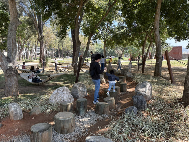 臺中 后里森林園區 🆕 最新公園開放囉～多種溜滑梯還有搖椅可以chill一下！