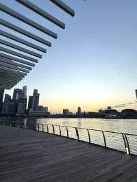 Marina Bay at Dusk: A Peaceful Evening Path with City Views