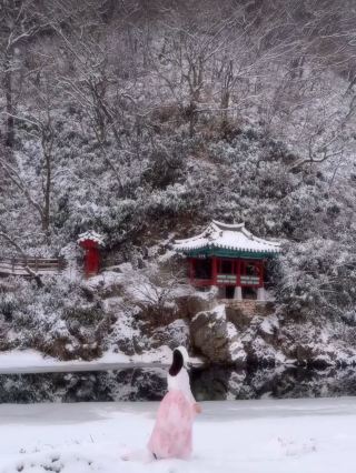 청주 백석정의 설경