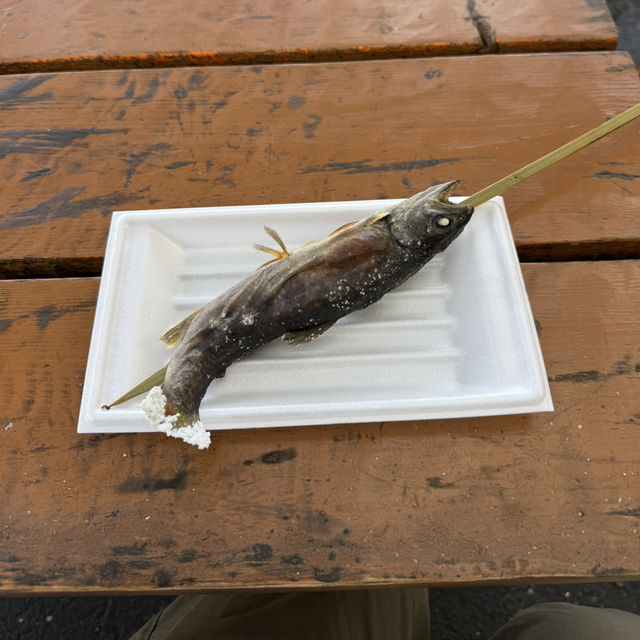 ร้านขายปลาย่าง Tsumikko ใกล้ Kegon Falls 🍡🐟