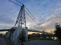 Dawn Splendor at Kuching’s Satok Suspension Bridge  