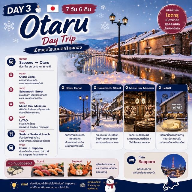 🇯🇵❄️ แจกแพลนเที่ยว Hokkaido ช่วงฤดูหนาว 7 วัน 6 คืน ☃️