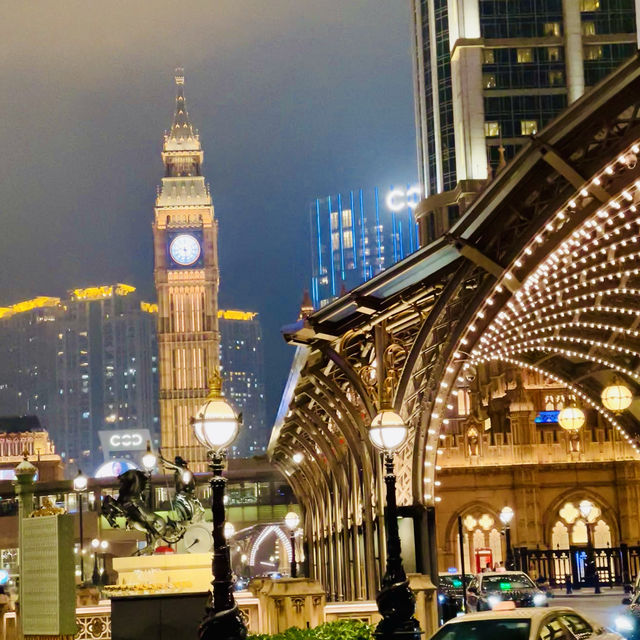 📸氹仔夜晚打卡之旅，倫敦風情外牆！週末好去處！