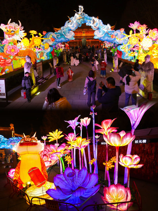 南京秦淮河畔的花燈好壯觀啊！