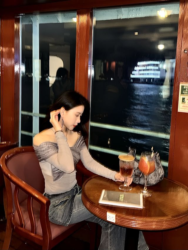 維多利亞港的落日飛船好美啊啊啊