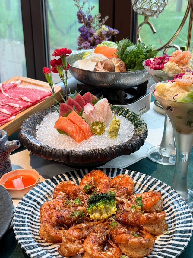 在西安吃到人生和牛壽喜燒！