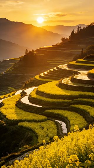 The wind blows over waves of flowers, golden everywhere, a parent-child stroll like a painting | Jiabang Terraces 2 Days 1 Night