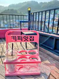 【韓国旅行】釜山・甘川文化村カフェ🩵間近に見える絶景に感動✨