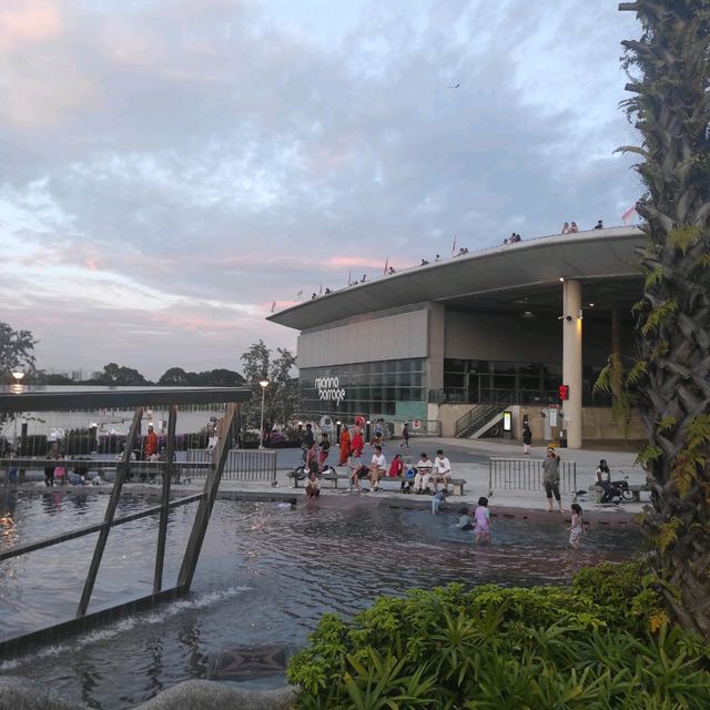 Watching sunset at Marina Barrage