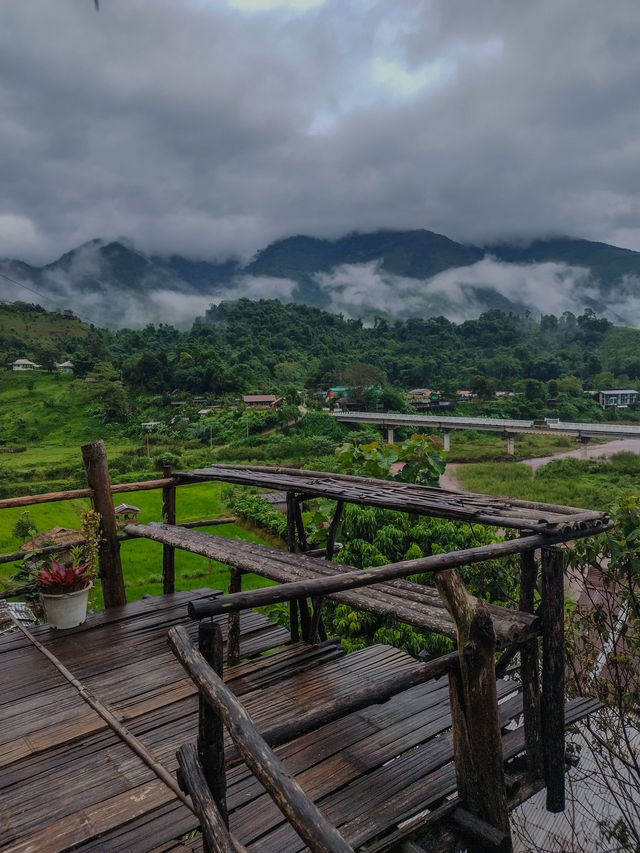 Sapan in rainy season.Nan province,Thailand