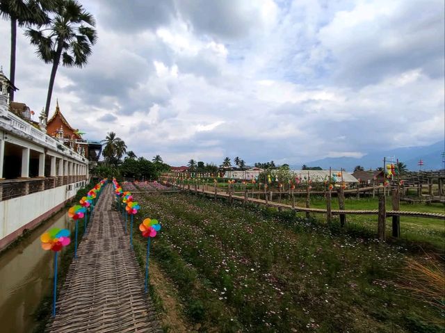 วัดสวยล้านนา ทัศนียภาพทุ่งนา ดอยภูคา อันงดงาม