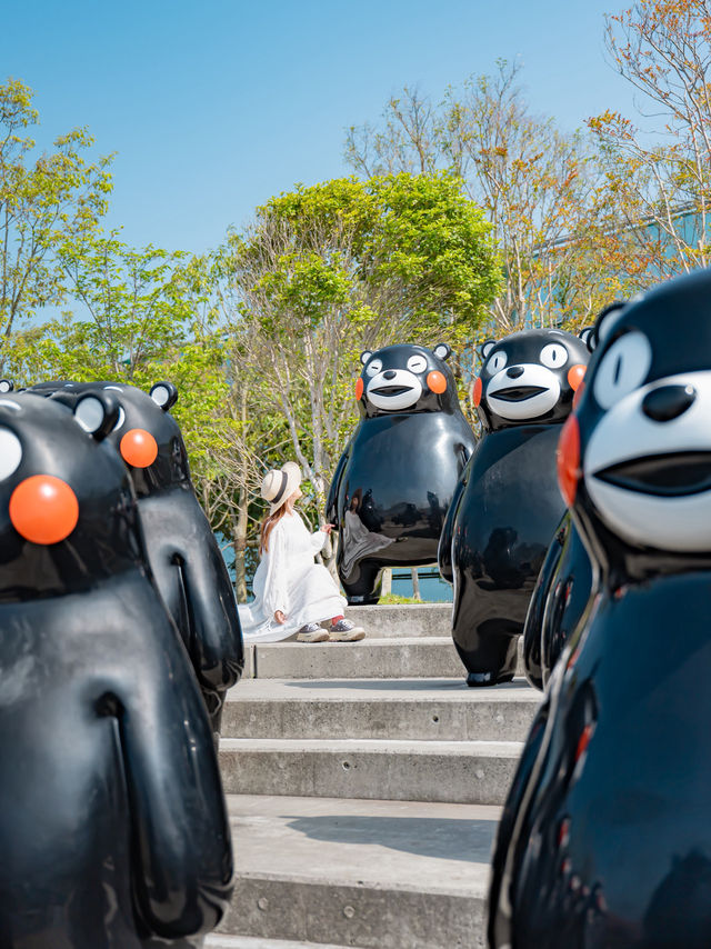 【まさかの無料】84体のくまモンに会える公園❤️🖤ˊ˗