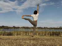 Yoga at Wascana Lake, Regina, Saskatchewan Canada
