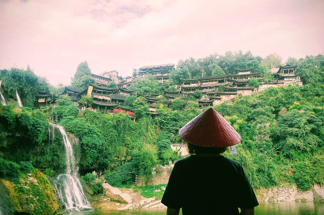 Furong town - an ancient town over 2000 years old hanging on a waterfall