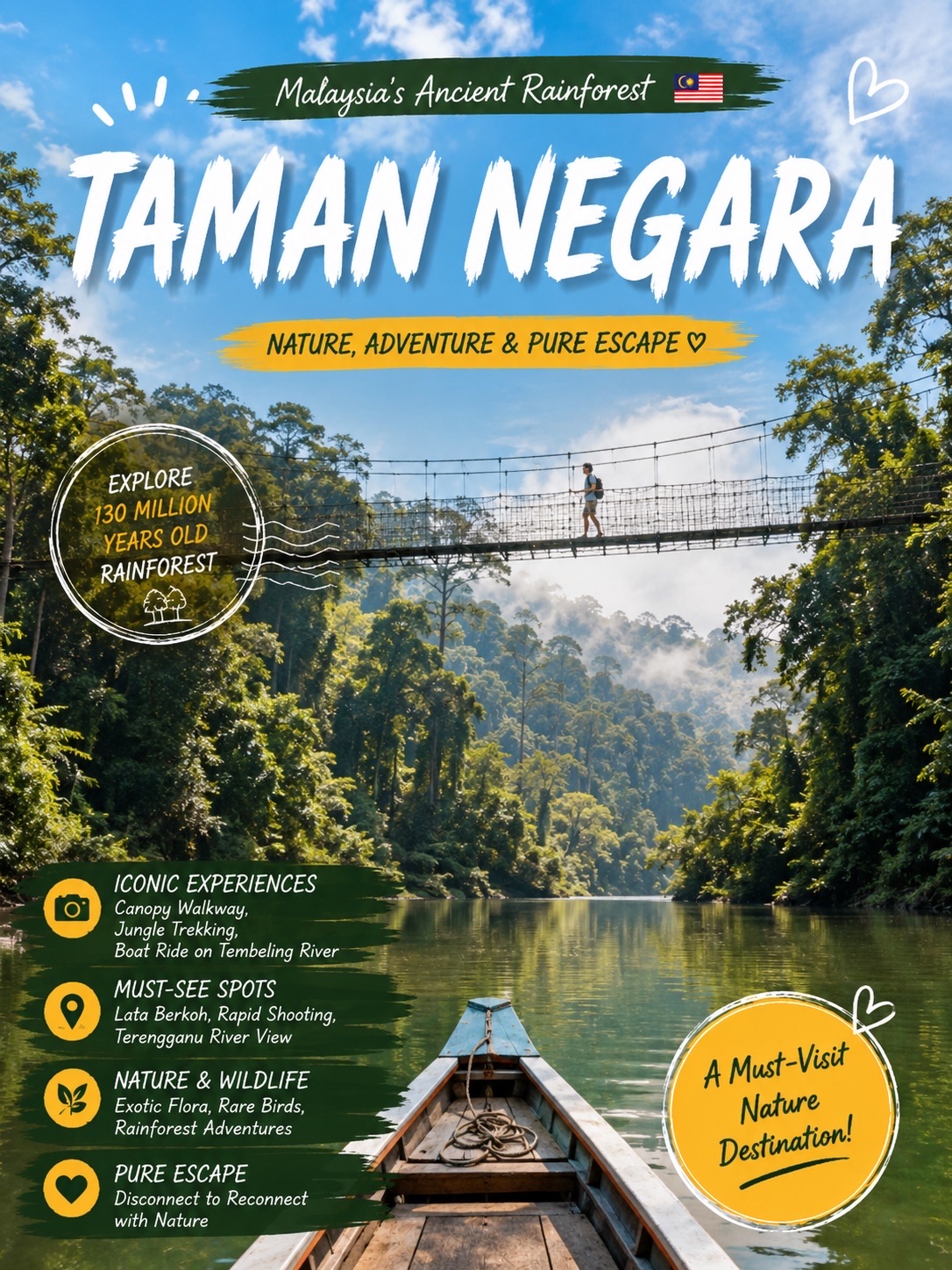 🌿 Taman Negara, Malaysia 🇲🇾 | My 2 Days in One of the World's Oldest Rainforests✨
