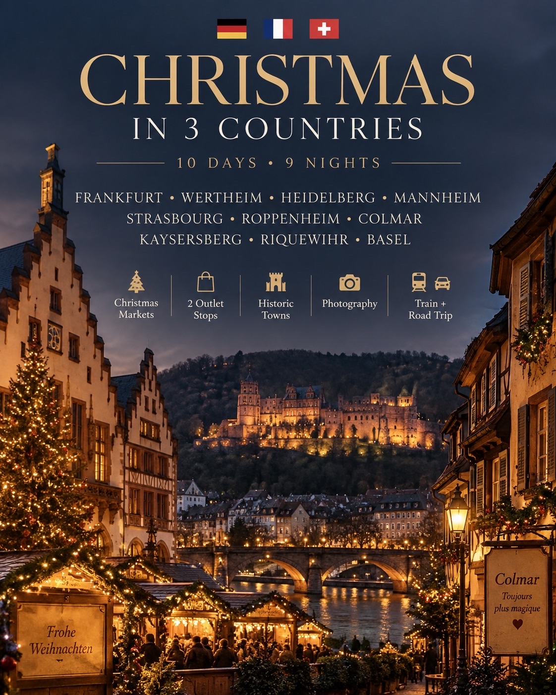 🎄✨ 10天9夜的聖誕魔法之旅，遍覽德國、法國和瑞士🇩🇪🇫🇷🇨🇭