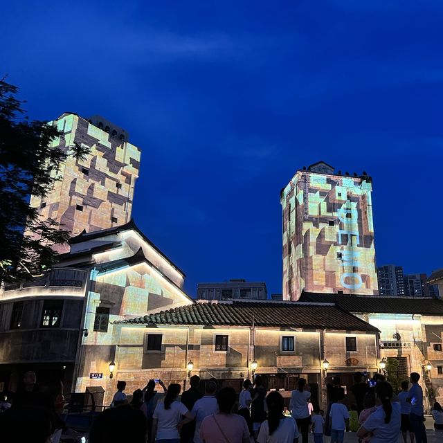 深圳觀瀾古墟的夜景燈光秀