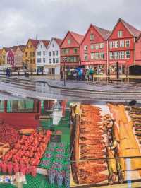 卑爾根城市漫遊：新鮮漁市與布呂根港口！