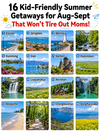 16 family-friendly summer getaway cities for August and September, ranked by kid-friendly criteria
