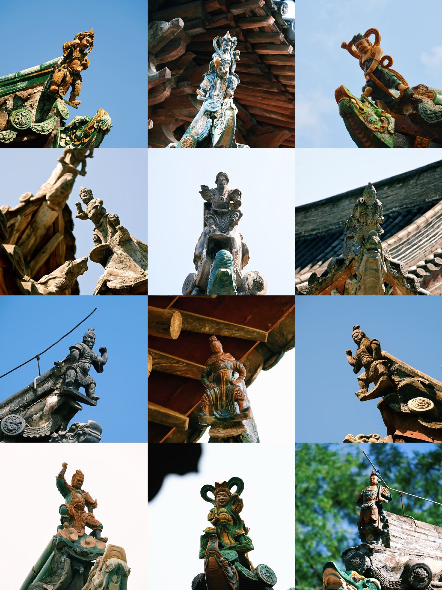 A collection of the "four short-comings" figures found in Shanxi's ancient architecture