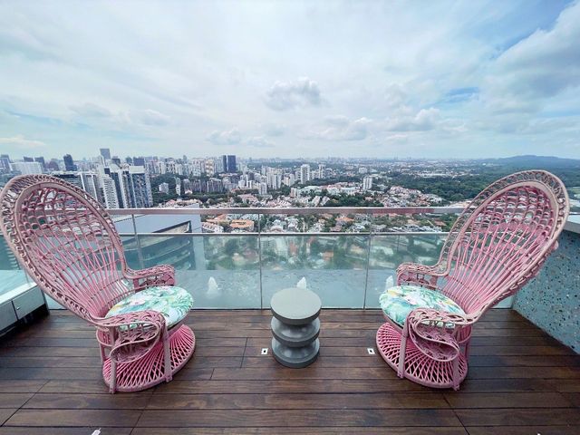Infinity pool with city view