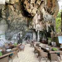 Dining in cave with a scenic view 