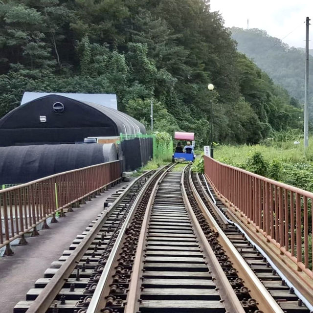 韓國江村鐵路-鐵路腳踏車活動，欣賞特別效果及美麗的風景