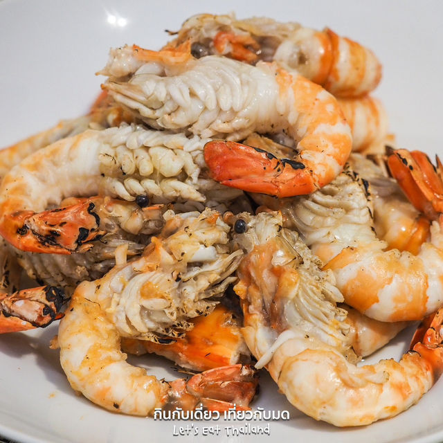 บุฟเฟ่ต์ข้าวต้ม+กุ้งเผา ทองหล่อ