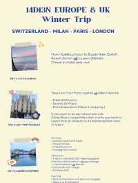 14D13N Europe & London Adventure 🇨🇭🇮🇹🇫🇷🇬🇧
