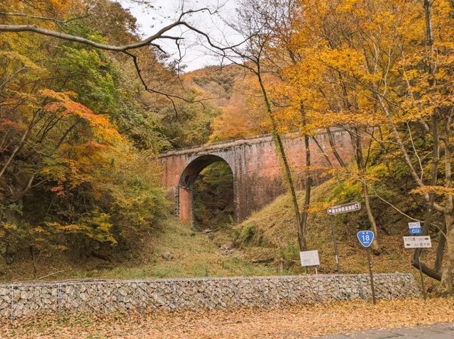 紅葉穴場スポット😶‍🌫️群馬のめがね橋🍁