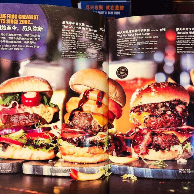 Mouthwatering 🤤 Blue Frog Burgers 🍔